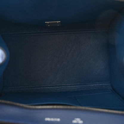 Celine Drummed Calfskin Suede Medium Trapeze Ocean Bue 5 of 12