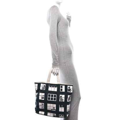 Chanel Canvas Coco Window Tote Black White 2 of 11