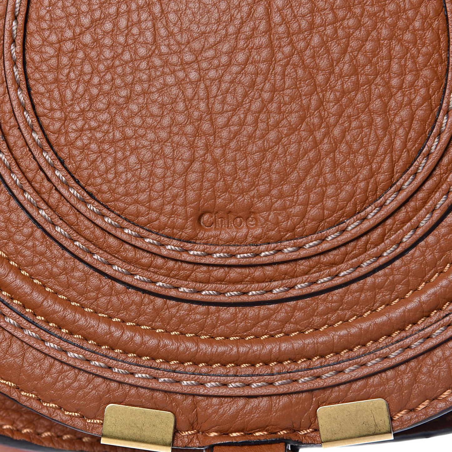 Calfskin Mini Marcie Round Crossbody Bag Tan