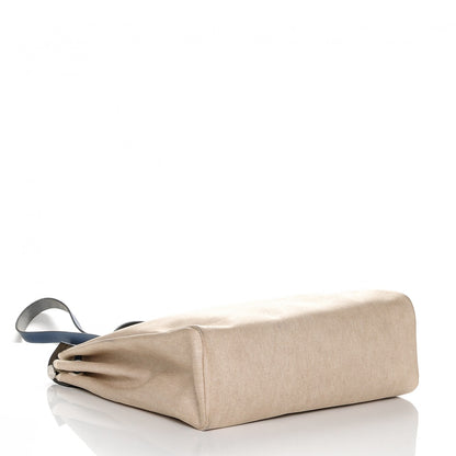 Hermes Toile Calfskin Herbag Zip 39 MM Natural Bleu 4 of 7