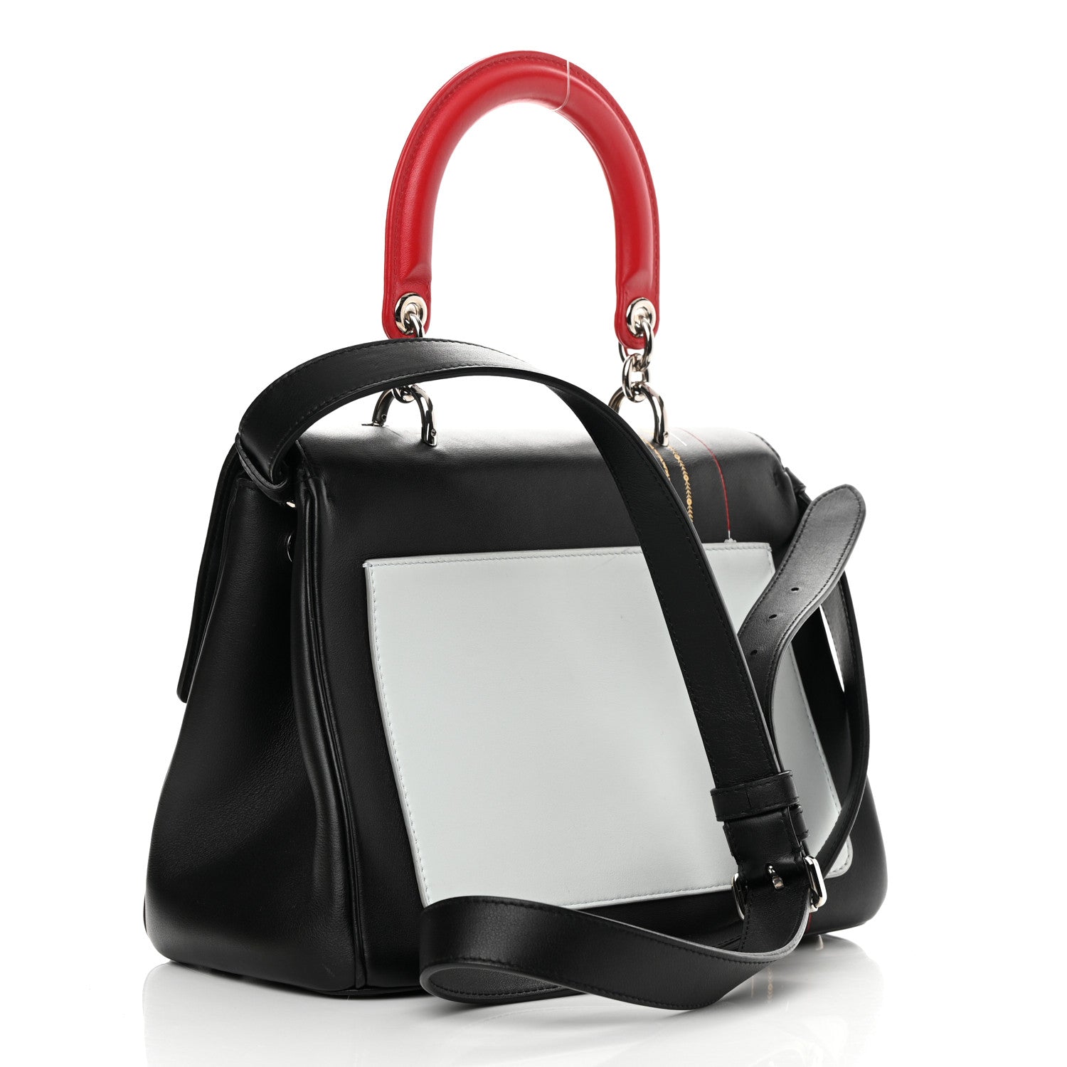 Christian Dior Smooth Calfskin Small Tri-Color Be Dior Flap Black Red White 3 of 17