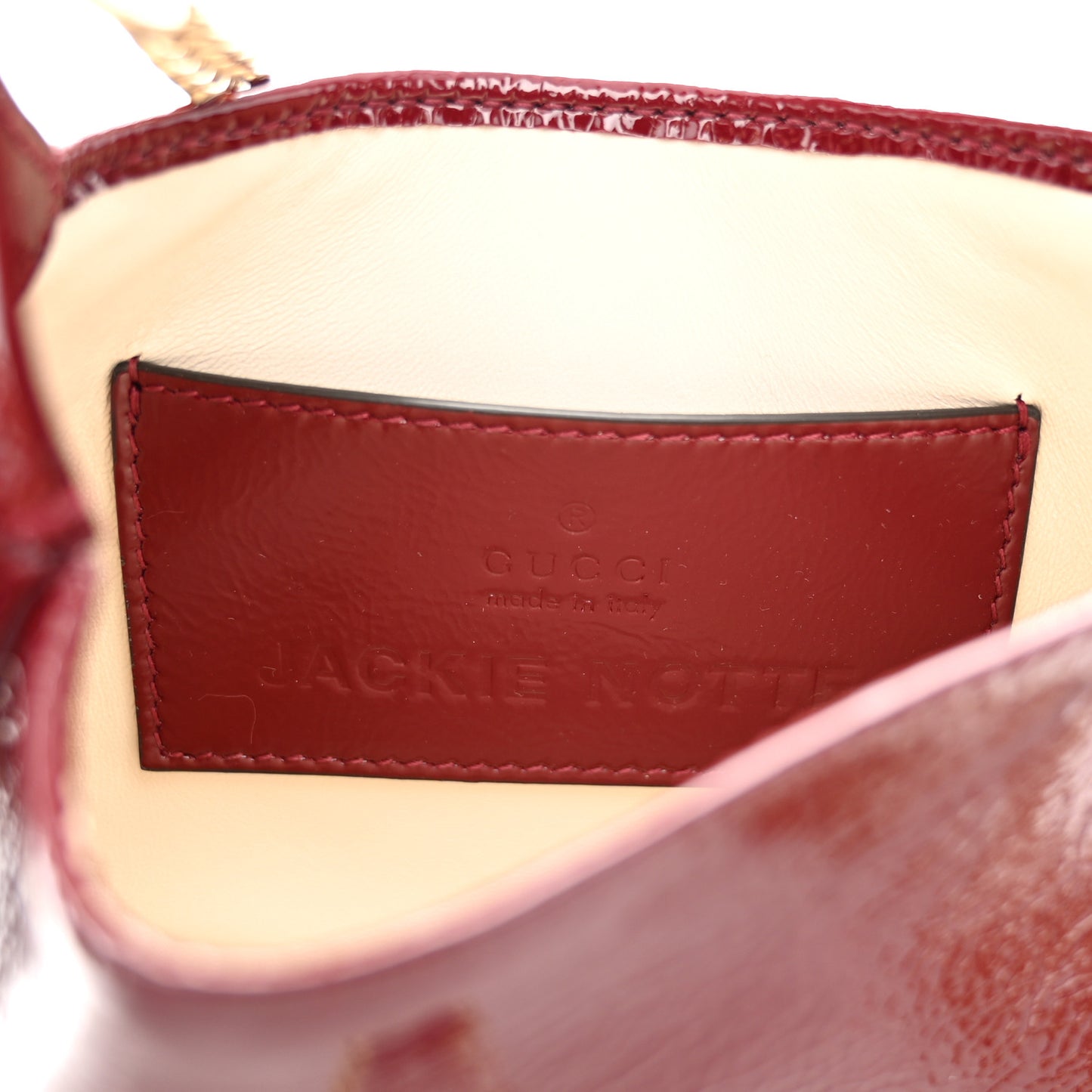 Crinkled Patent Mini Jackie Notte Bag Rosso Ancora Red