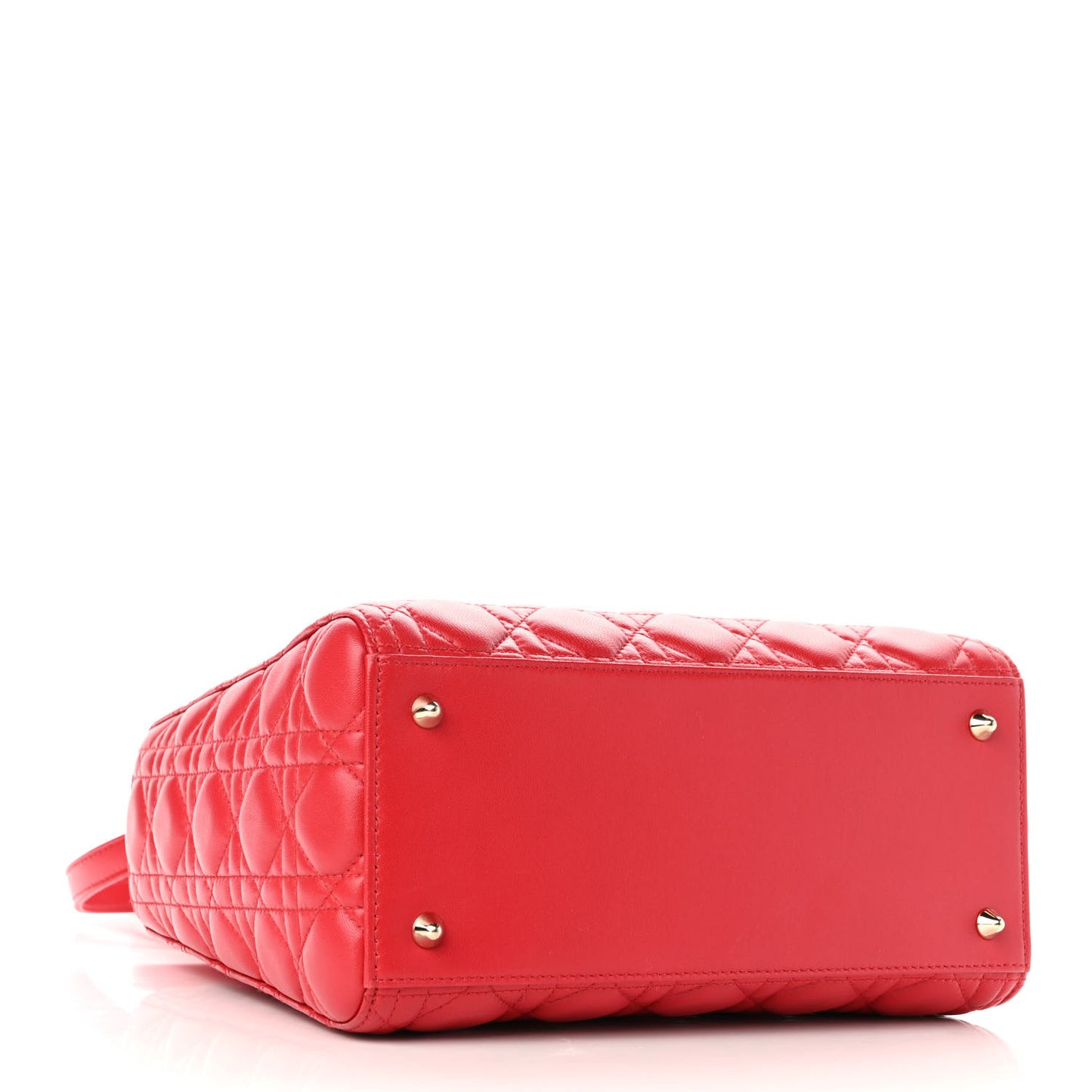Lambskin Cannage Medium Lady Dior Red