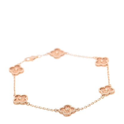 Van Cleef & Arpels 18K Rose Gold 6 Motifs Sweet Alhambra Bracelet 1 of 5