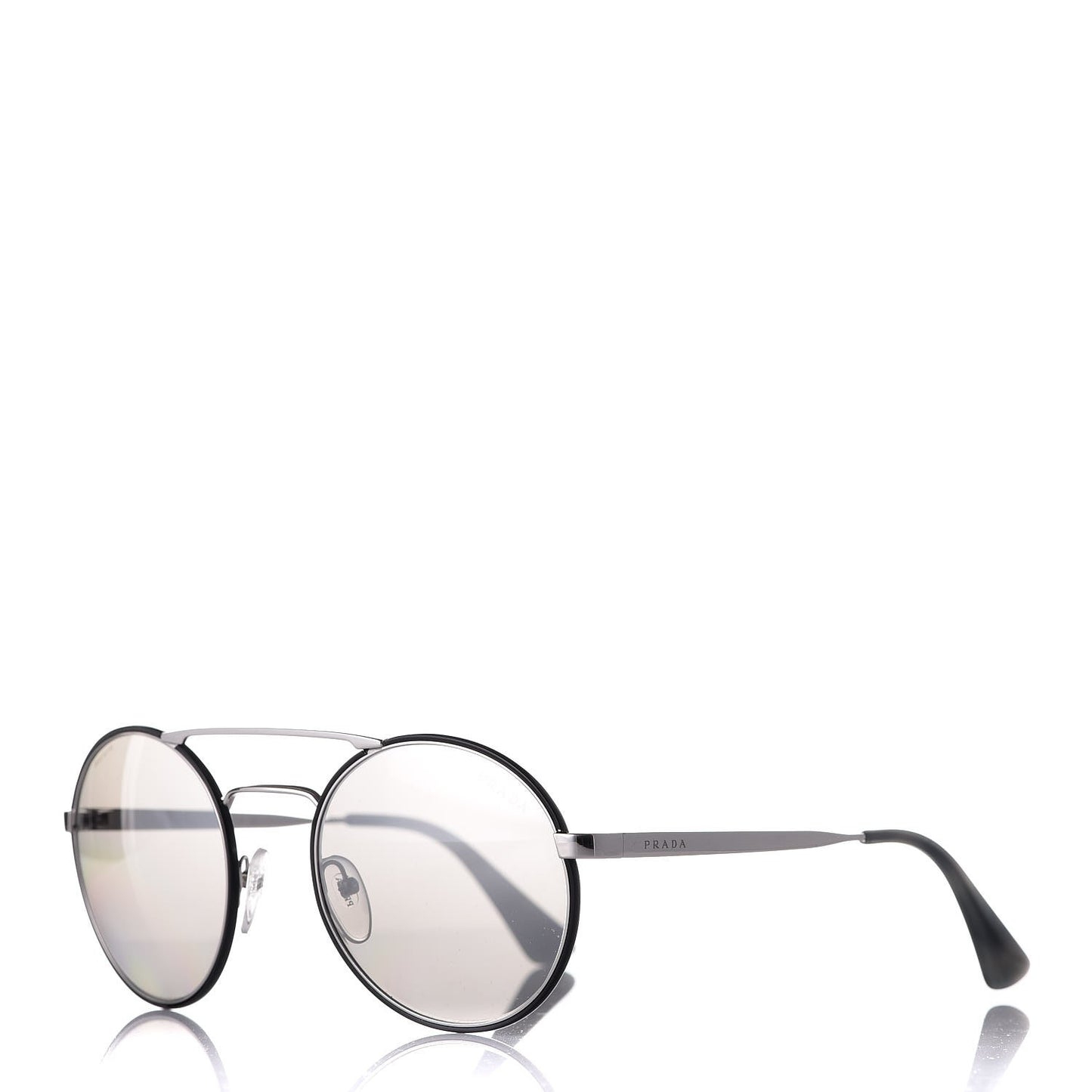 Round Sunglasses SPR 51S Black Silver