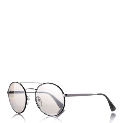 Prada Round Sunglasses SPR 51S Black Silver 1 of 7