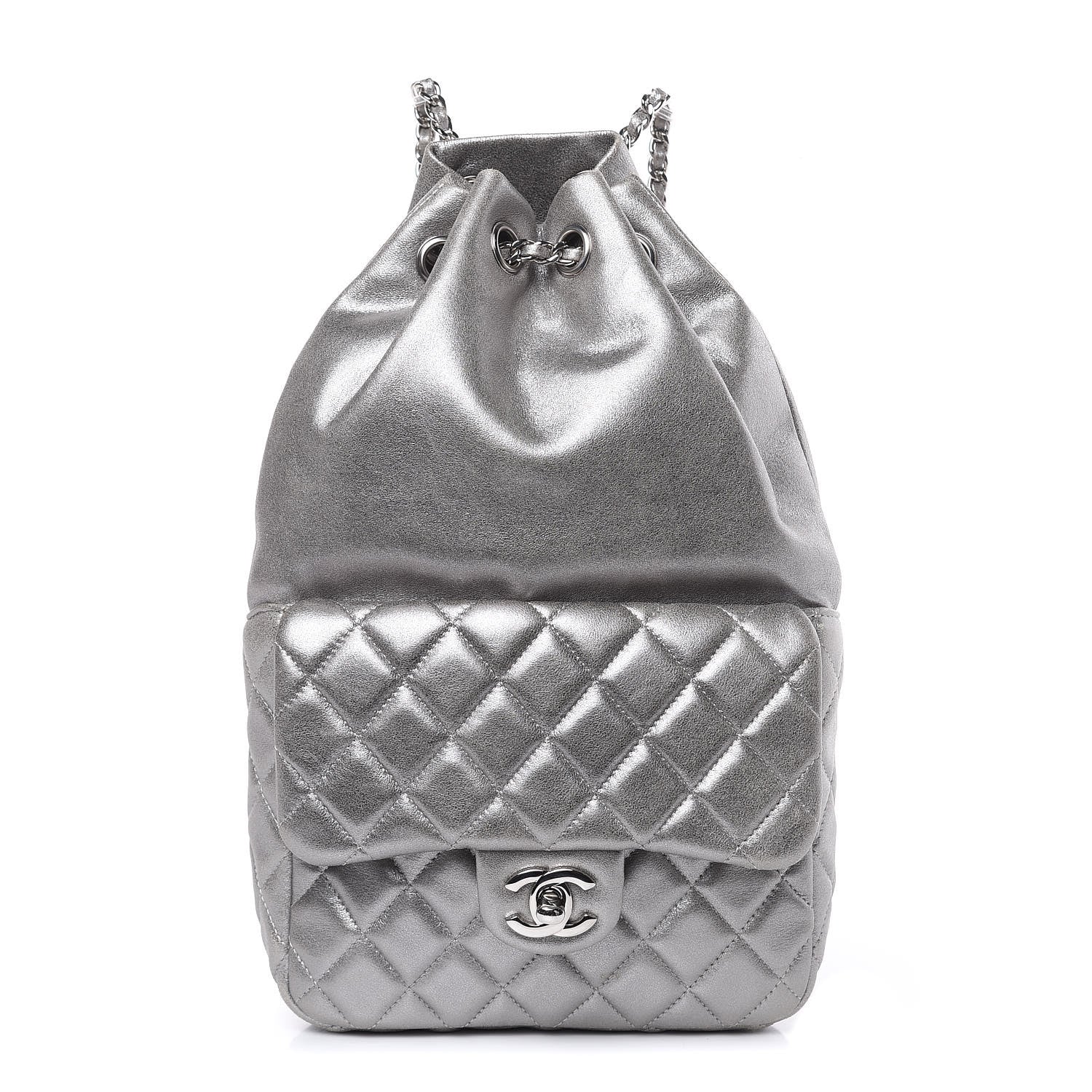 Chanel Metallic Lambskin Quilted Small In Seoul Backpack Silver 1 of 11