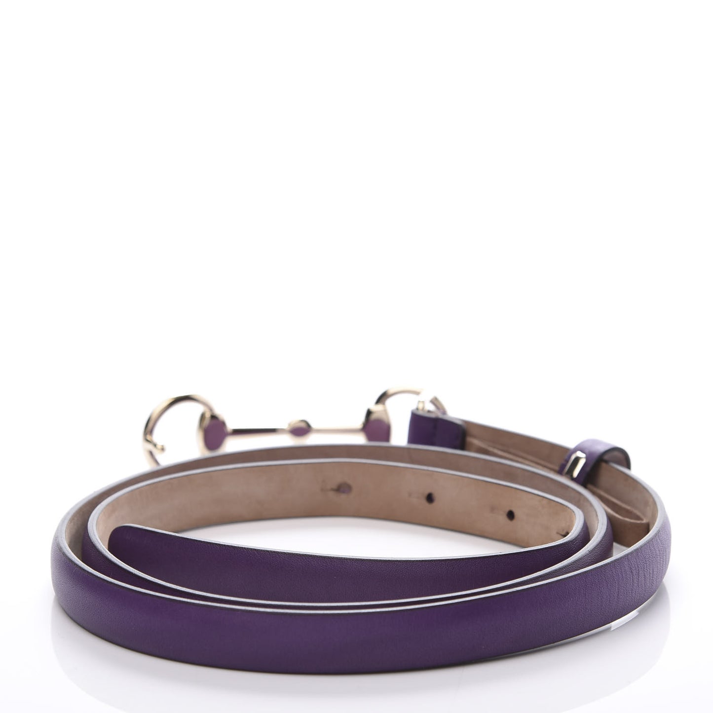 Calfskin Horsebit Skinny Belt 95 38 Purple