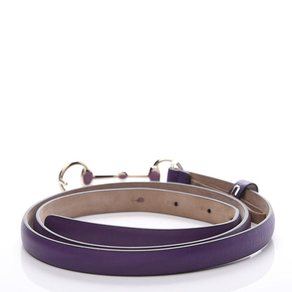 Gucci Calfskin Horsebit Skinny Belt 95 38 Purple 2 of 6