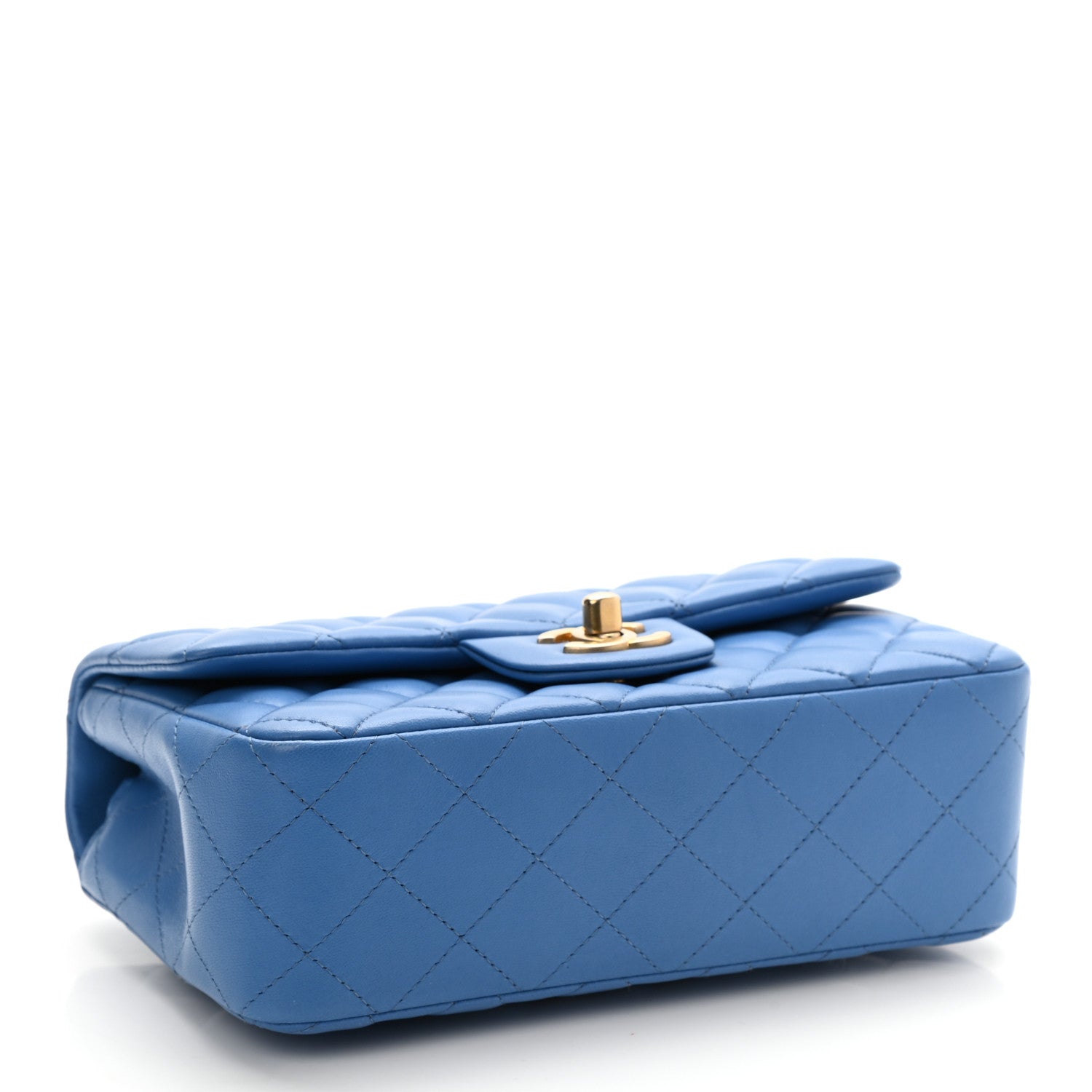 Chanel Lambskin Quilted Mini Rectangular Flap Blue 4 of 11