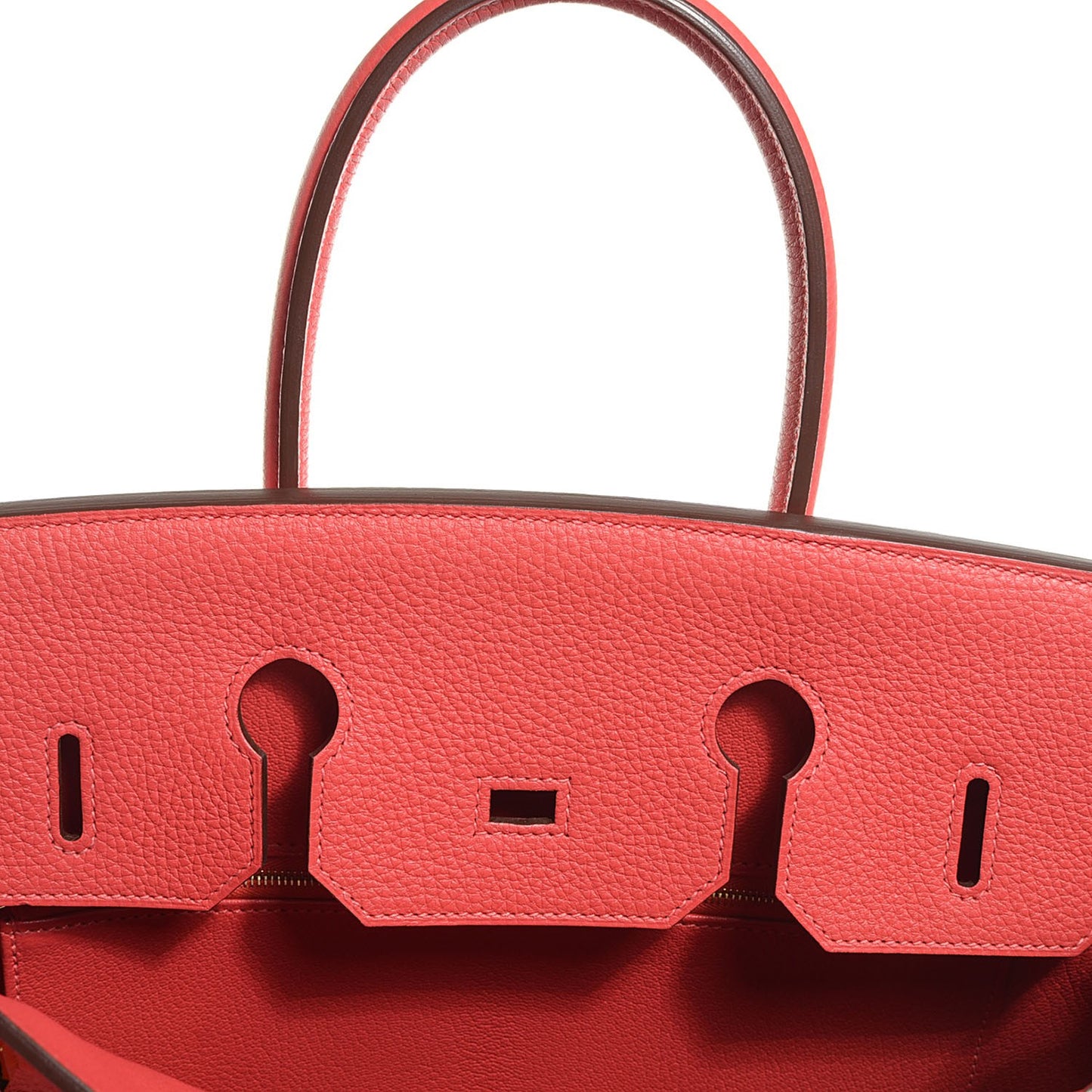 Taurillon Clemence Birkin 35 Rouge Pivoine