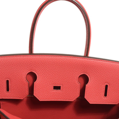 Hermes Taurillon Clemence Birkin 35 Rouge Pivoine 14 of 23