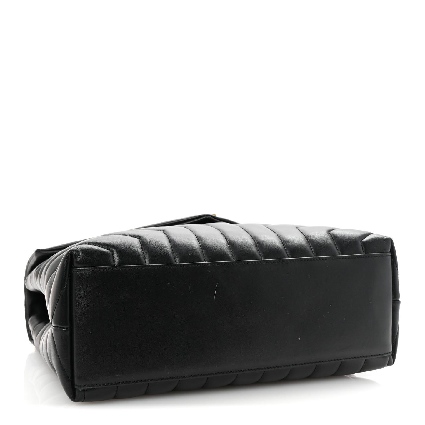 Calfskin Y Quilted Monogram Medium Loulou Chain Satchel Black