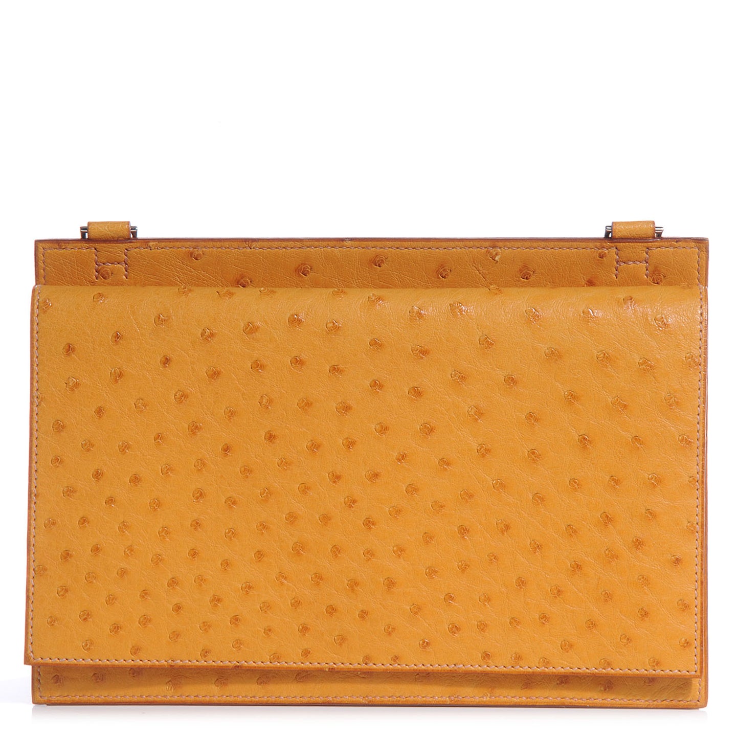 Ostrich Envelope Shoulder Bag Saffron