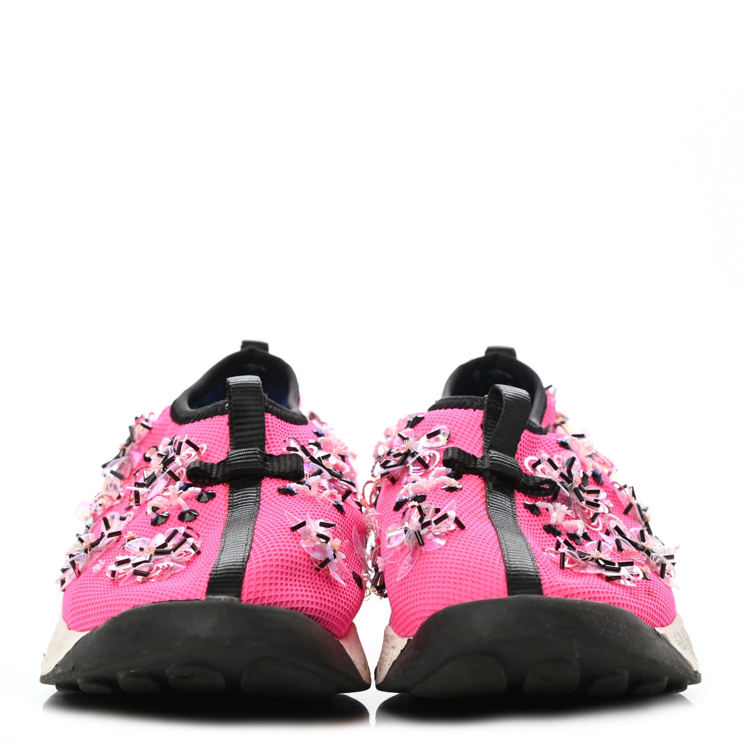 Christian Dior Technical Canvas Embellished Dior Fusion Sneakers 36 Rose Fluo 2 of 8