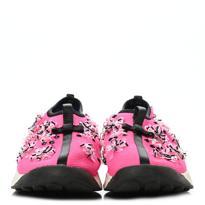 Christian Dior Technical Canvas Embellished Dior Fusion Sneakers 36 Rose Fluo 2 of 8