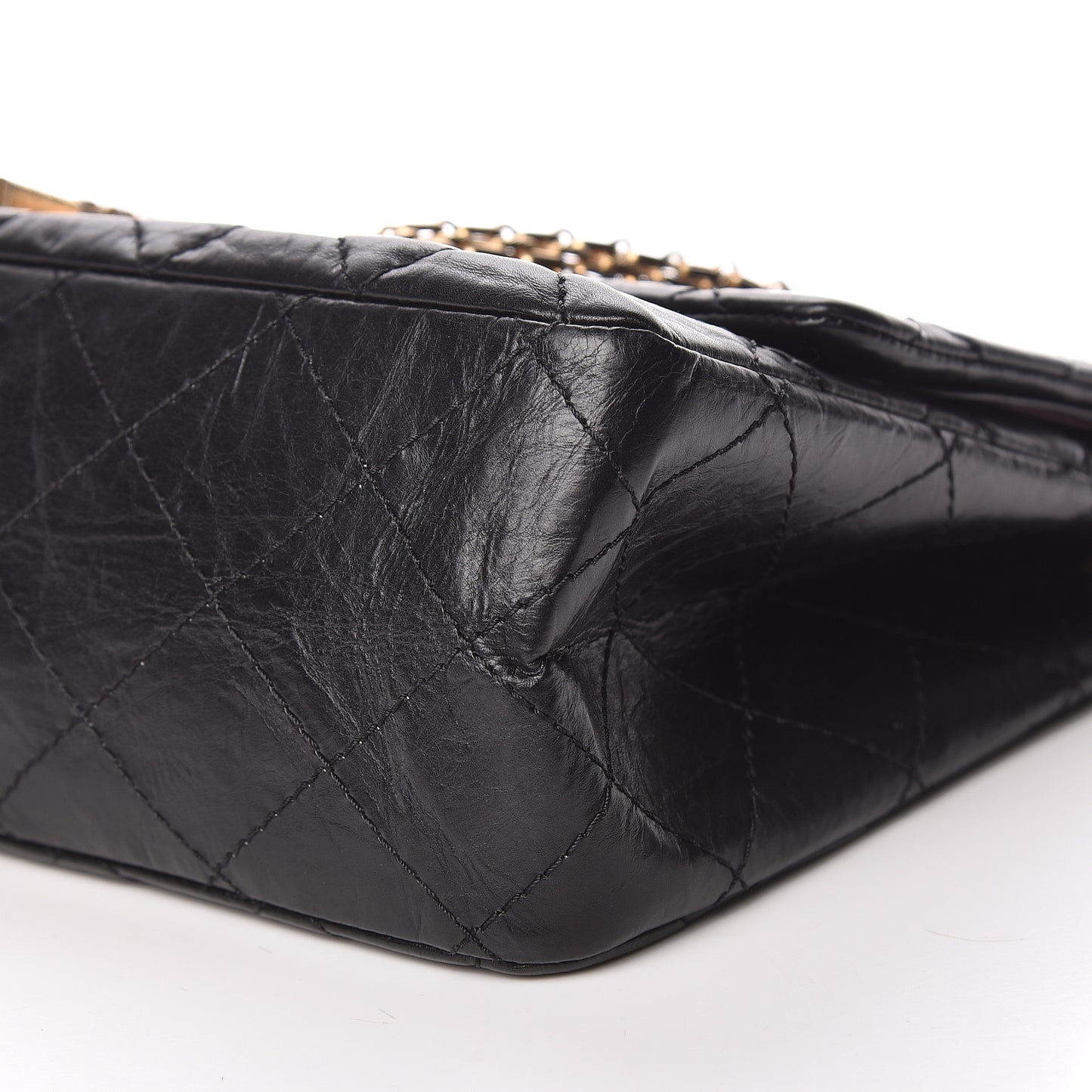 Aged Calfskin Quilted 2.55 Reissue 227 Flap Black