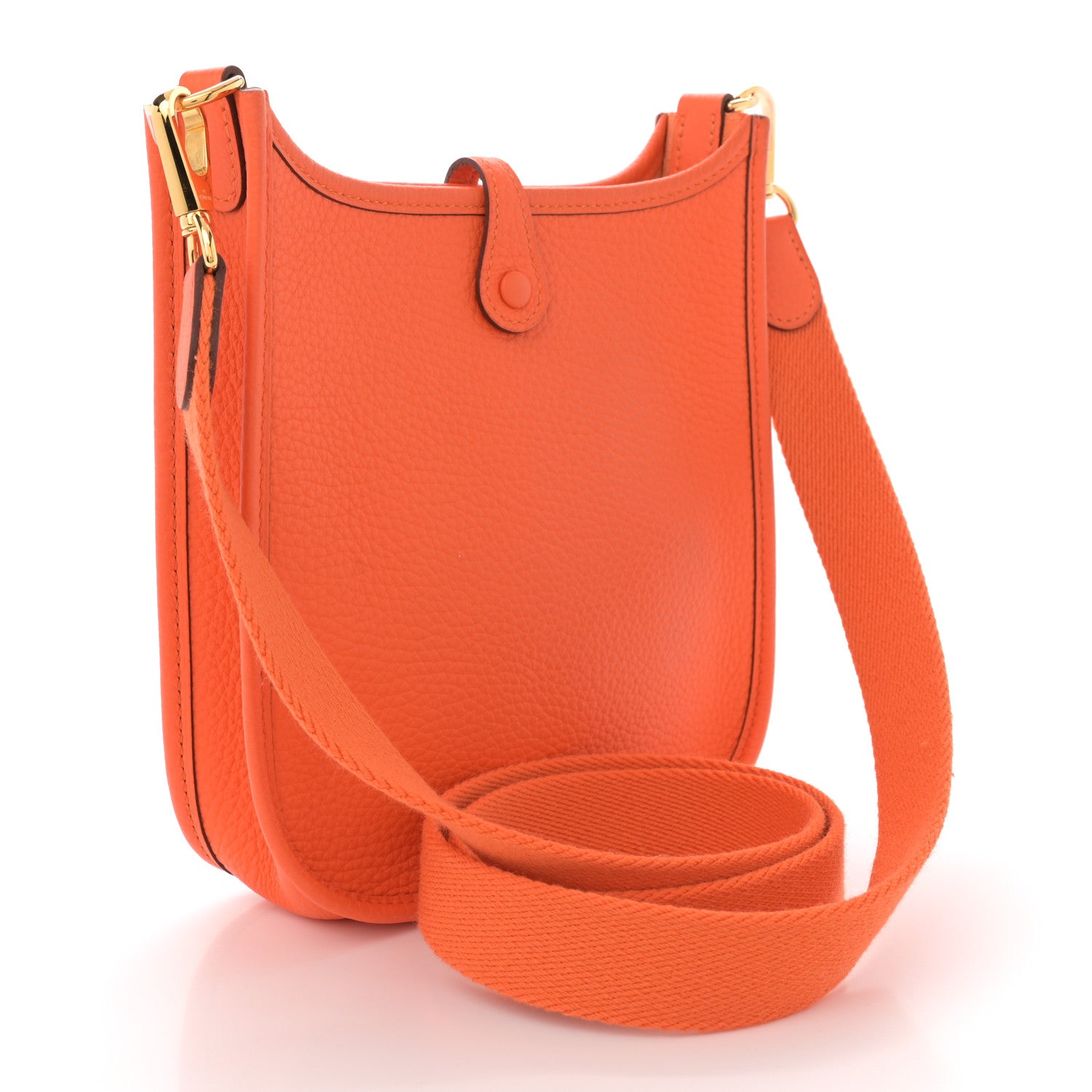 Hermes Taurillon Clemence Evelyne TPM Orange 3 of 10