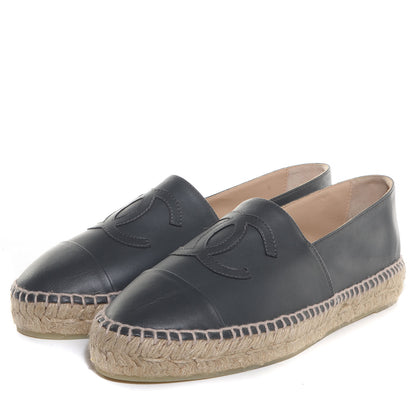 Chanel Lambskin CC Espadrilles 40 Dark Grey 3 of 7