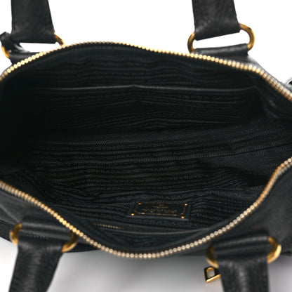 Prada Vitello Daino Shopping Satchel Black 4 of 8