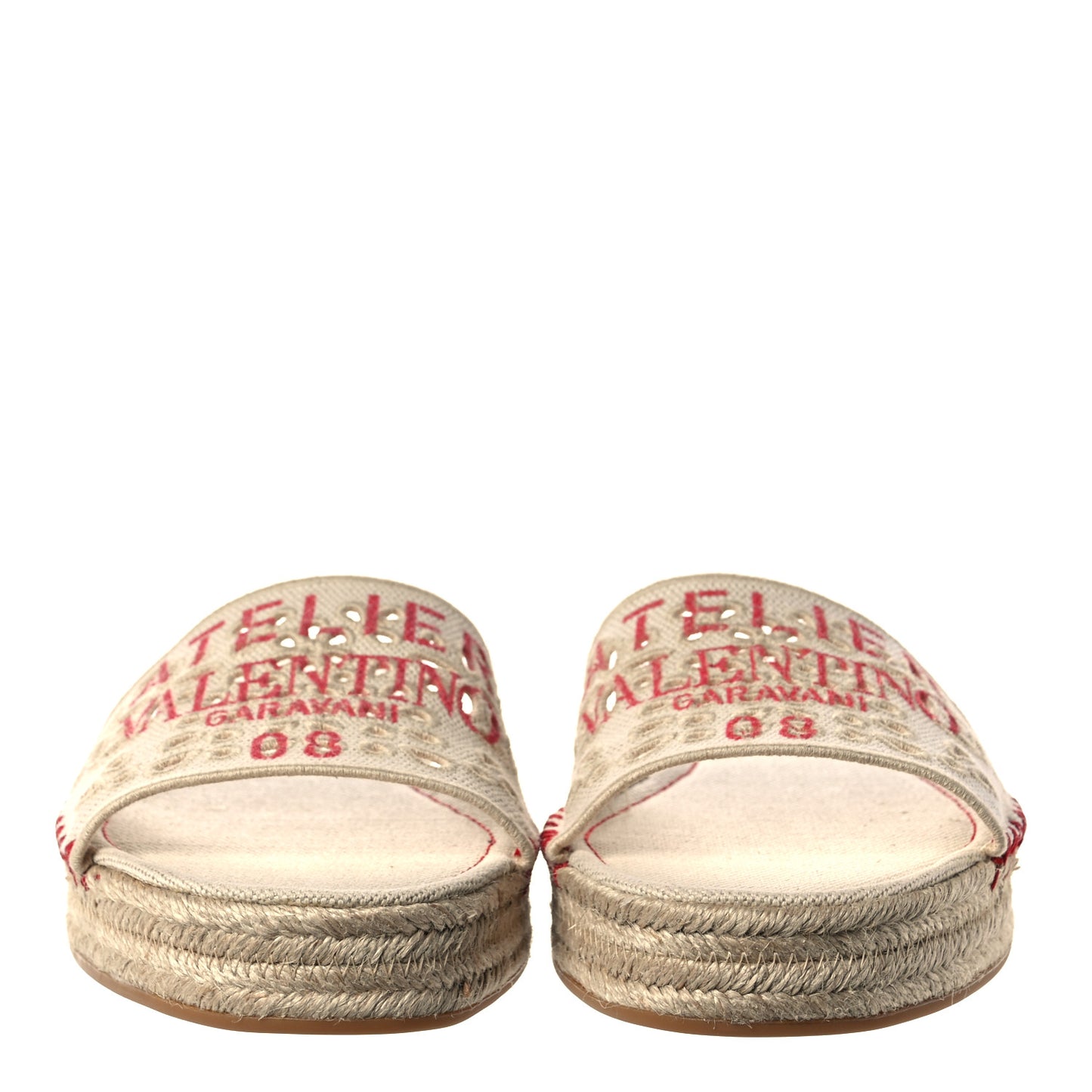 Canvas Atelier 08 San Gallo Edition Espadrille Flat Slide Sandals 38 Natural