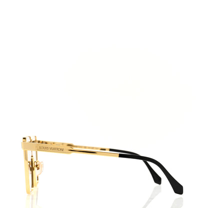 Louis Vuitton Acetate Swarovski Crystal Cyclone Sunglasses Z1700U Gold 3 of 7