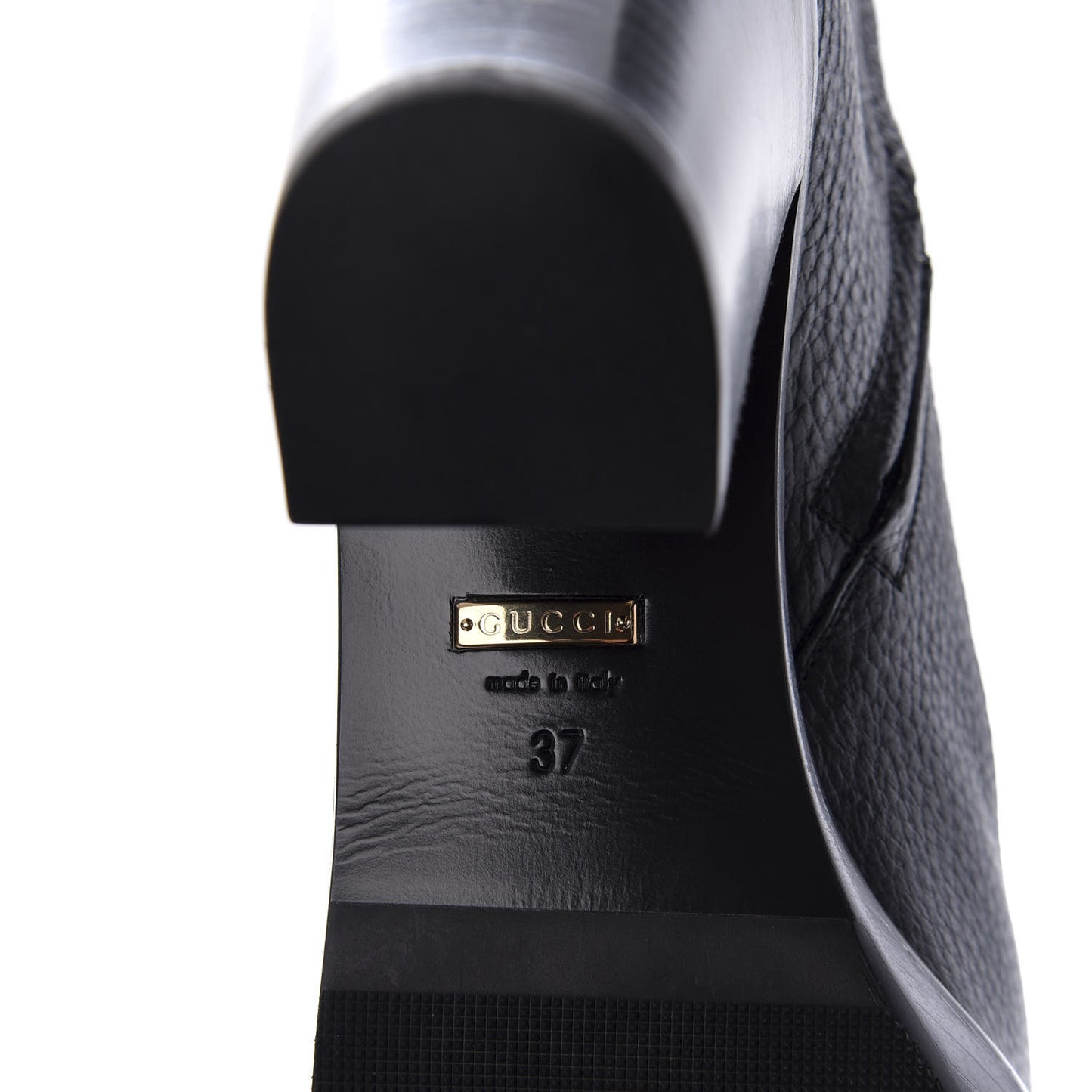 Austin Calfskin Interlocking G Knee High Boots 37 Black