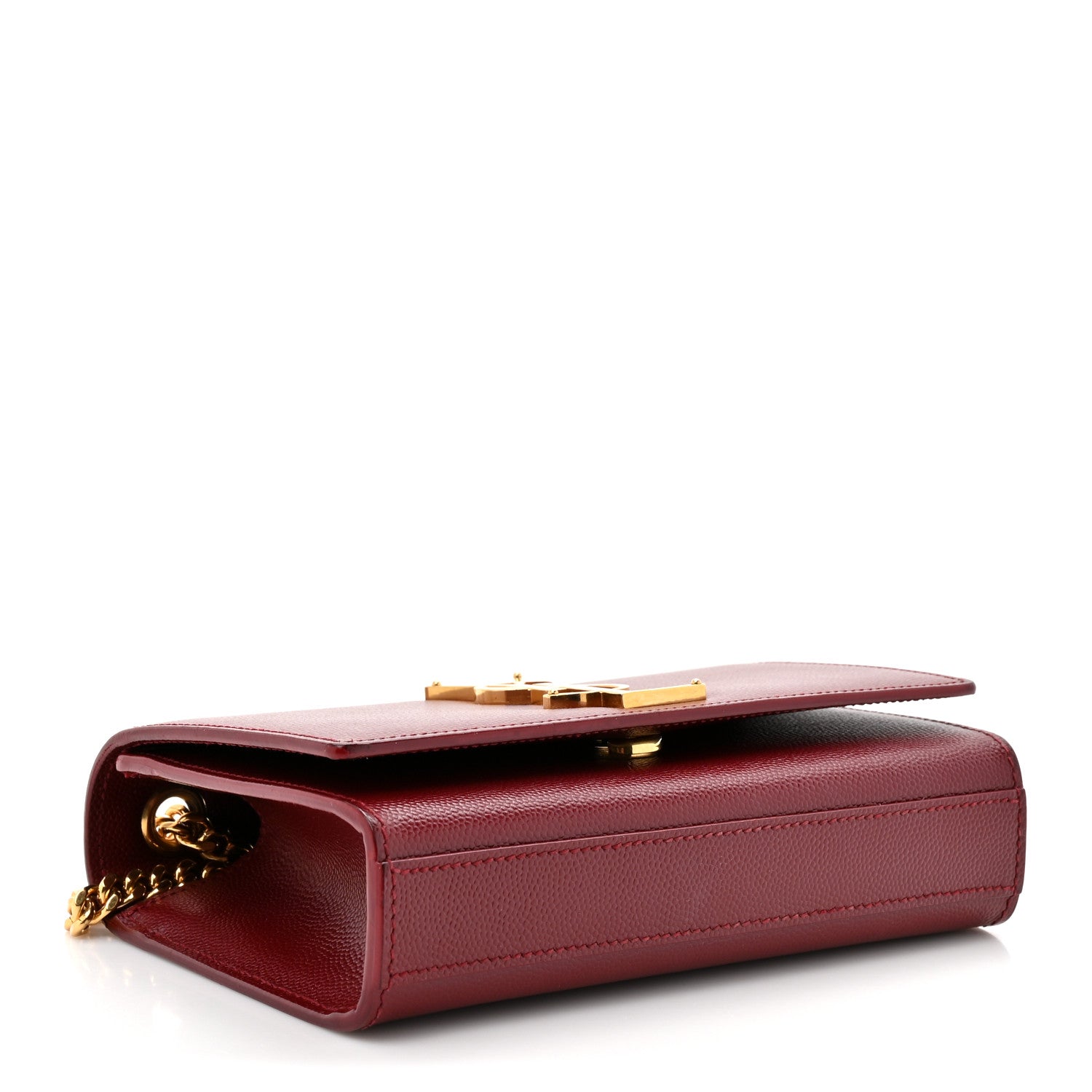 Saint Laurent Grain De Poudre Small Monogram Kate Satchel Red 4 of 14