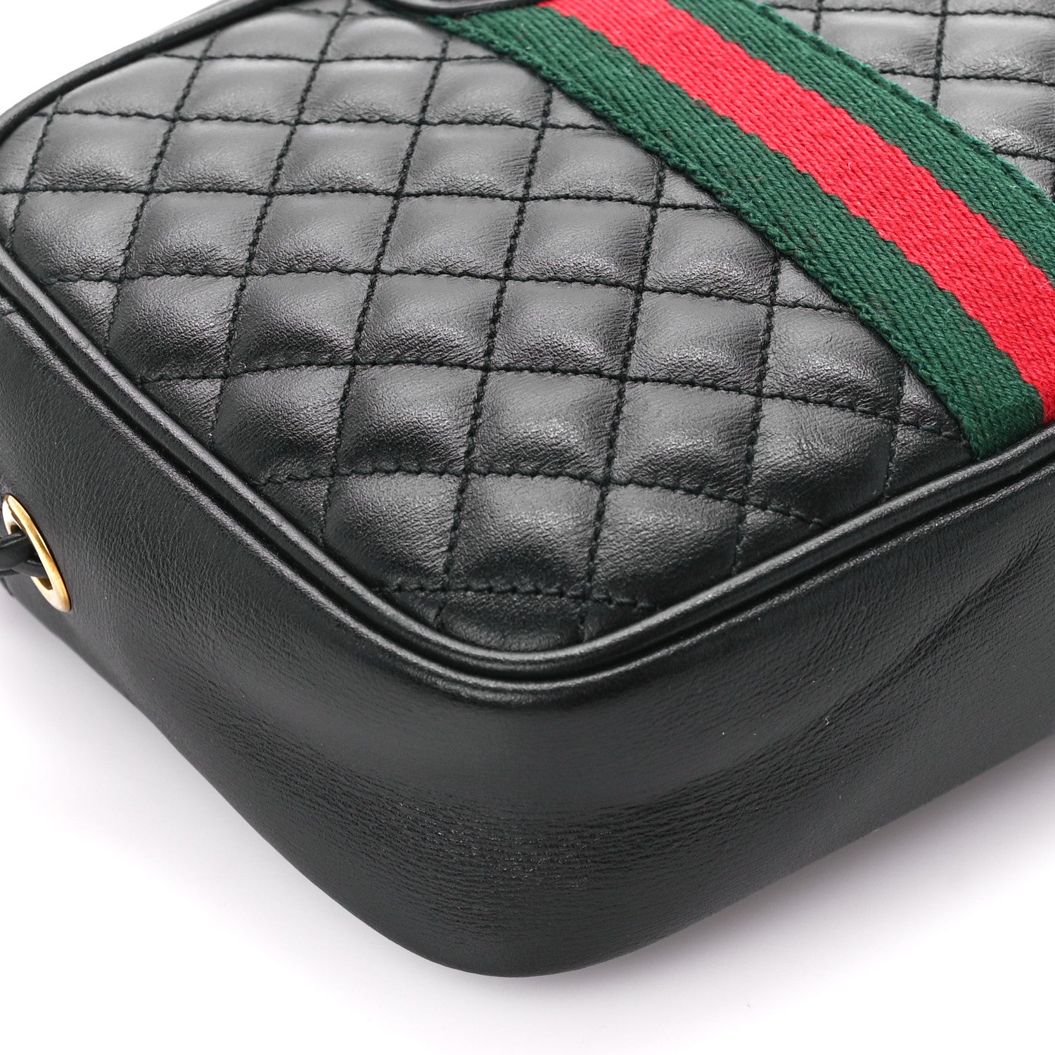 Gucci Calfskin Trapuntata Web Mini GG Shoulder Bag Black 9 of 10