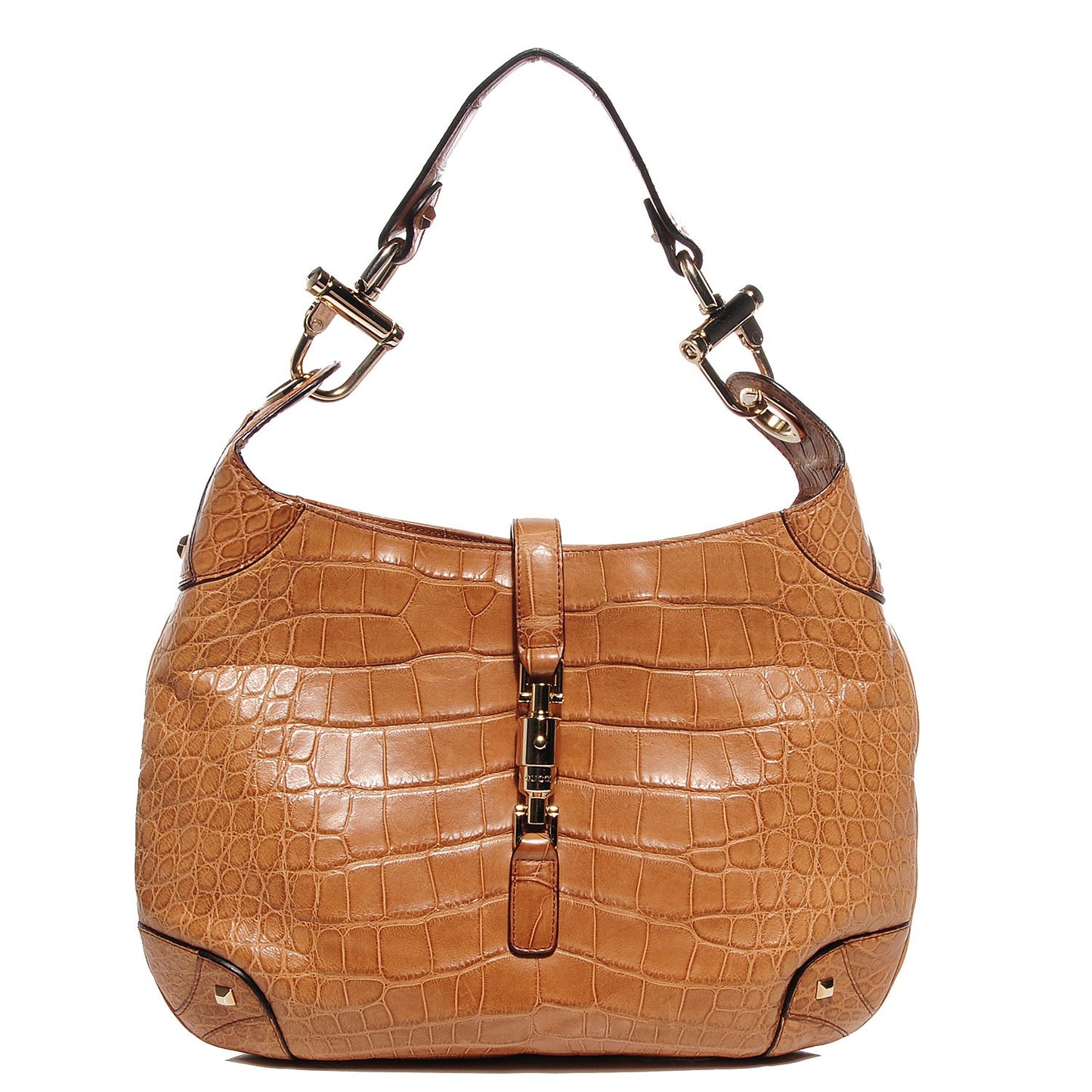 Alligator Piston Lock Jackie O Hobo Tan