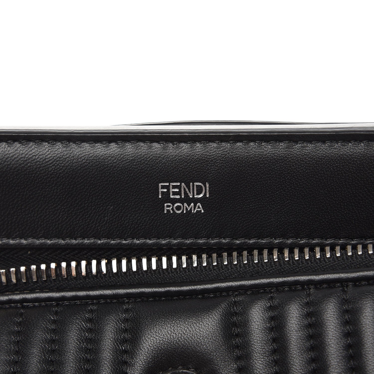Fendi Shiny Nappa Trapuntata Small DotCom Click Chain Satchel Black 7 of 12