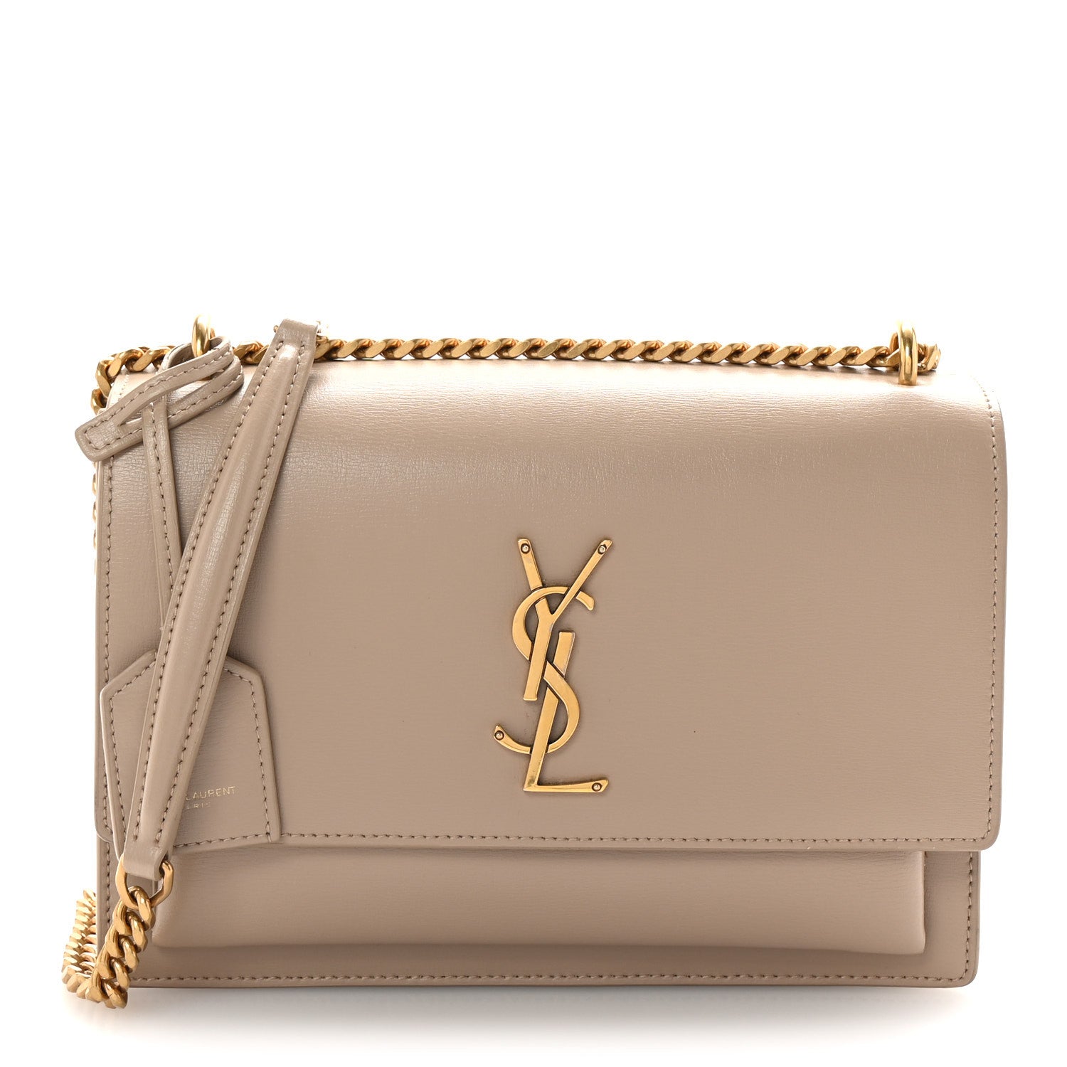 Saint Laurent Calfskin Medium Monogram Sunset Dark Beige 1 of 10
