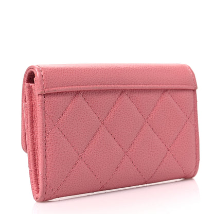 Chanel Caviar Quilted CC Box Flap Card Holder Pink 3 of 11