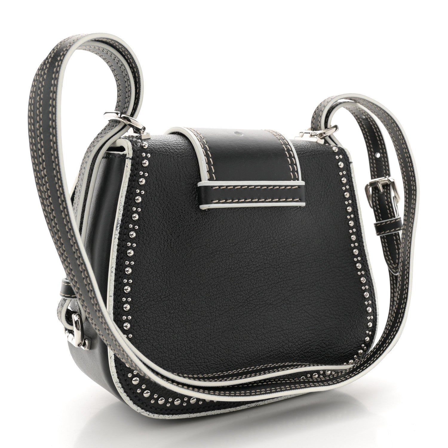 Miu Miu Goatskin Madras Soft Calf Crystal Embellished Lady Black 3 of 14