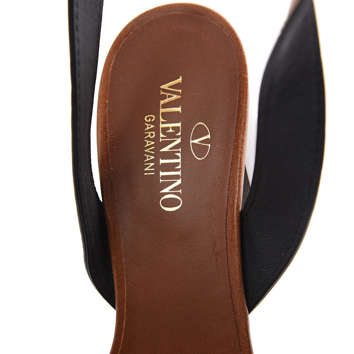 Grainy Cowhide VLogo Platform Sandals 36 Cuoio