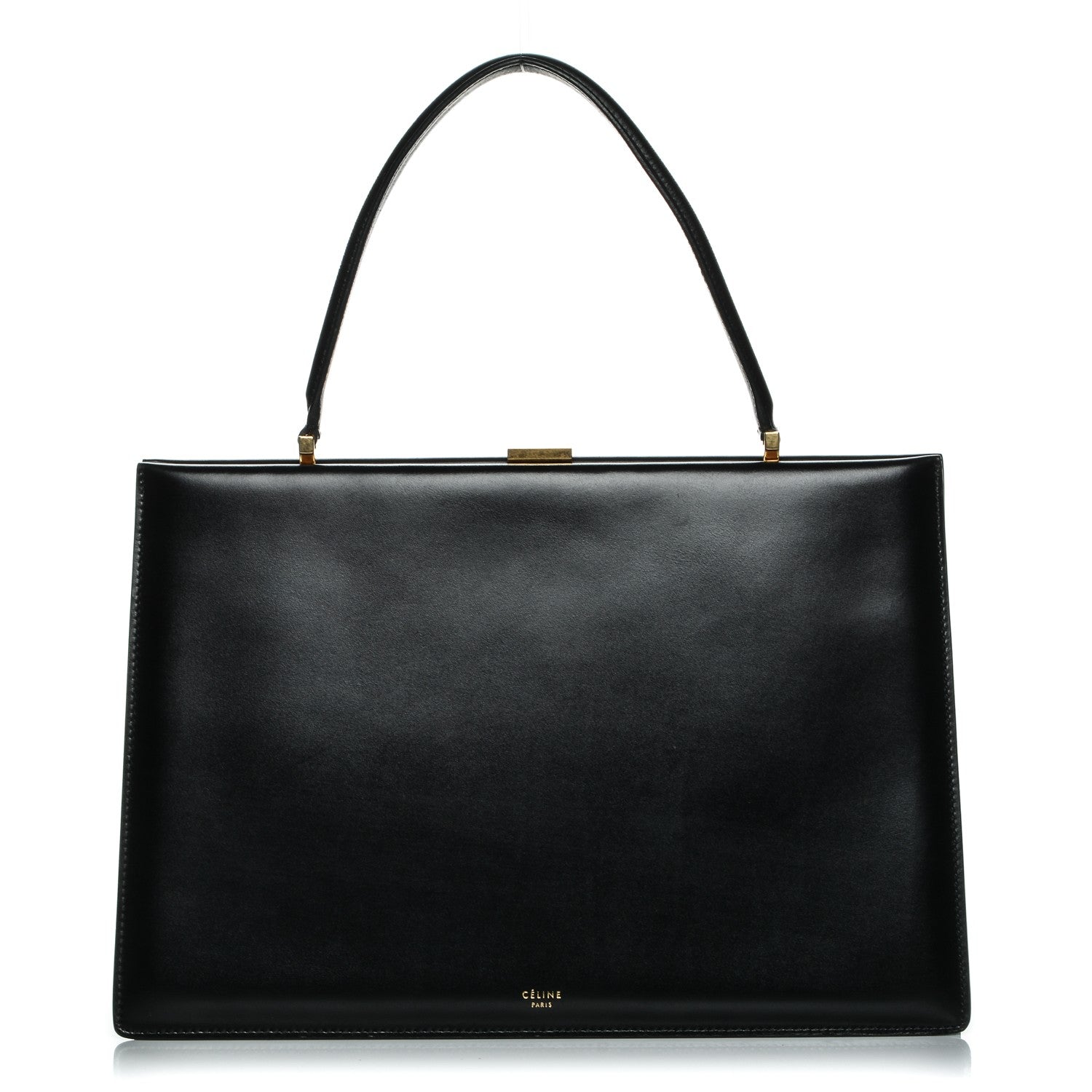 Celine Patina Box Calfskin Medium Clasp Bag Black 1 of 11