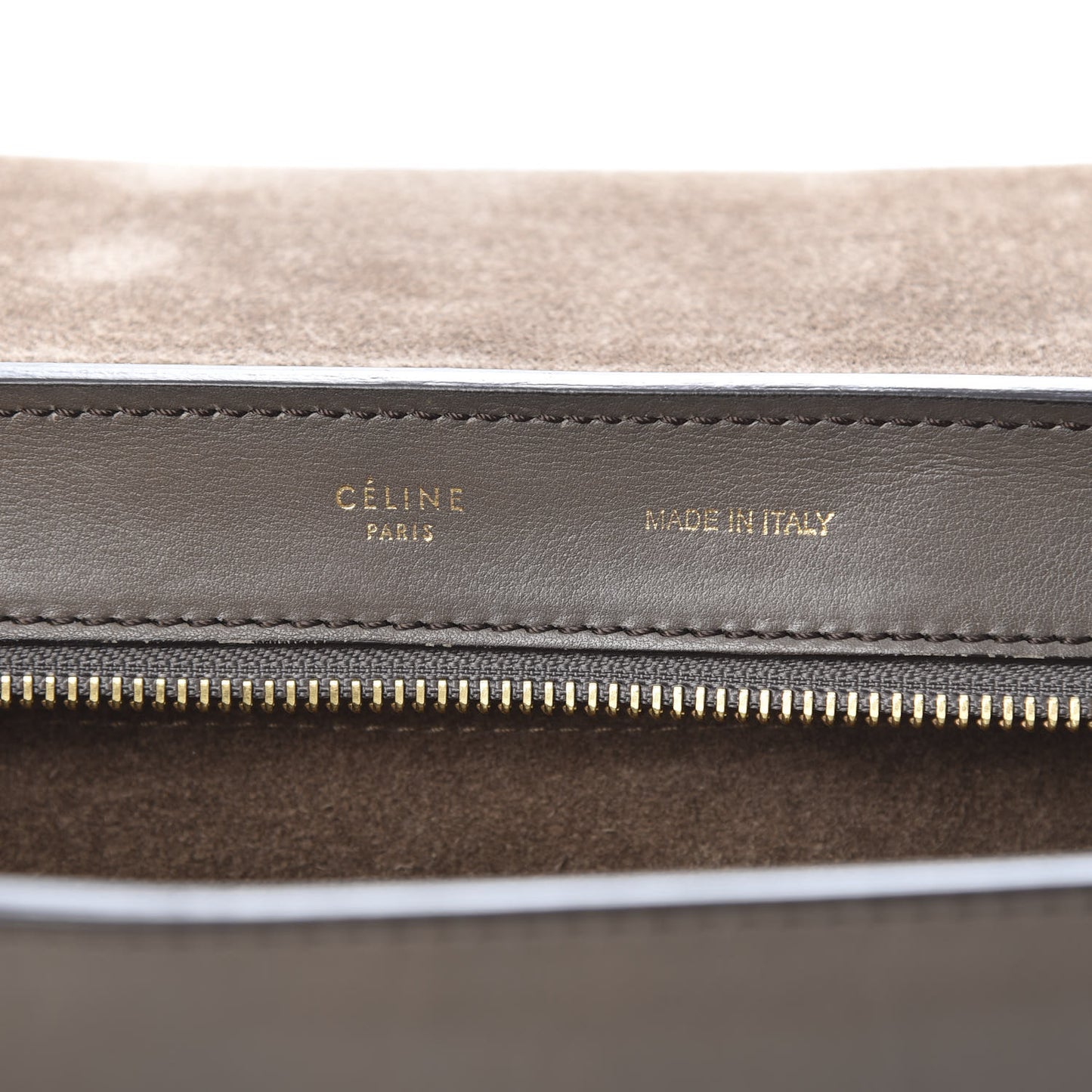 Calfskin Suede Medium Tri-Color Trapeze Taupe