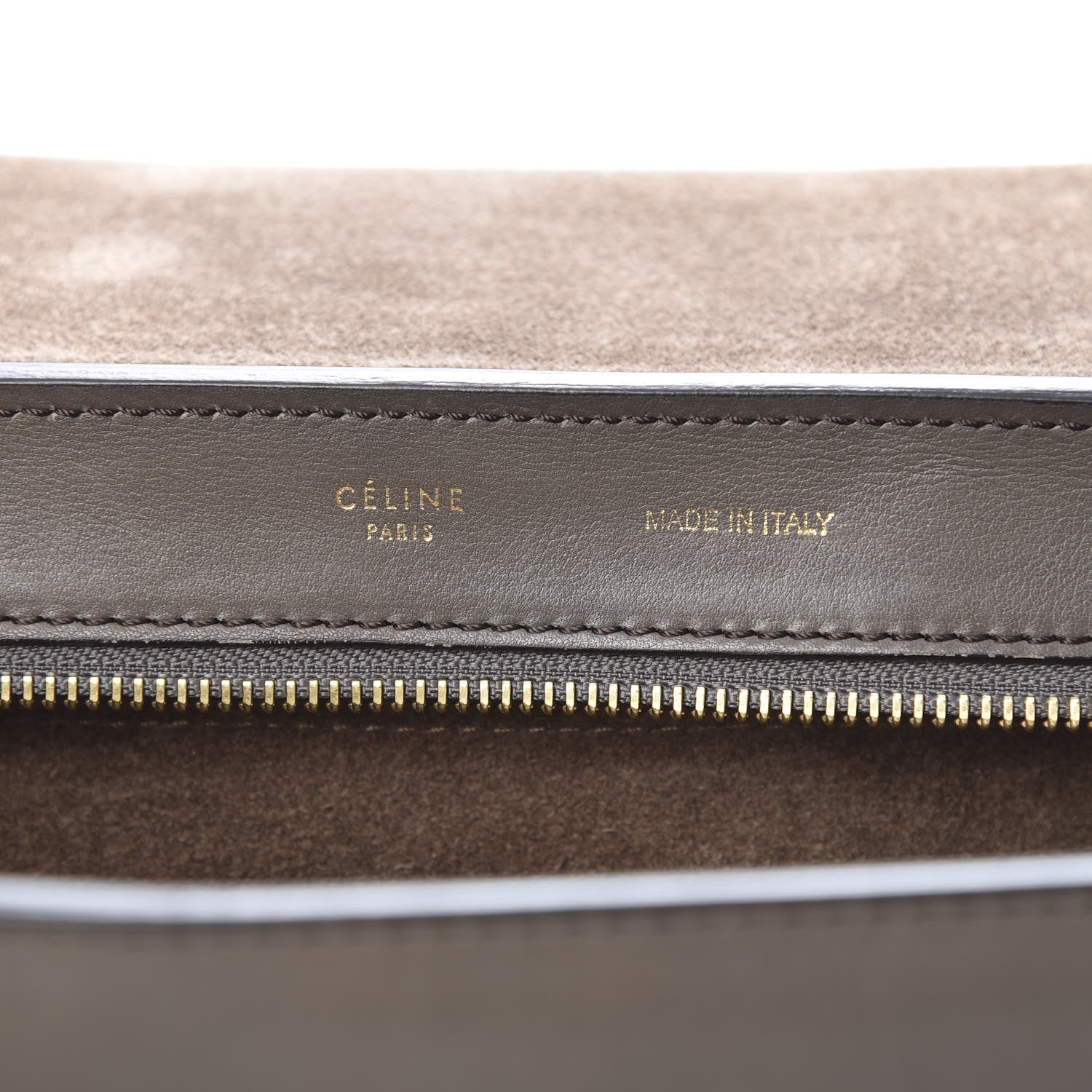Celine Calfskin Suede Medium Tri-Color Trapeze Taupe 6 of 17