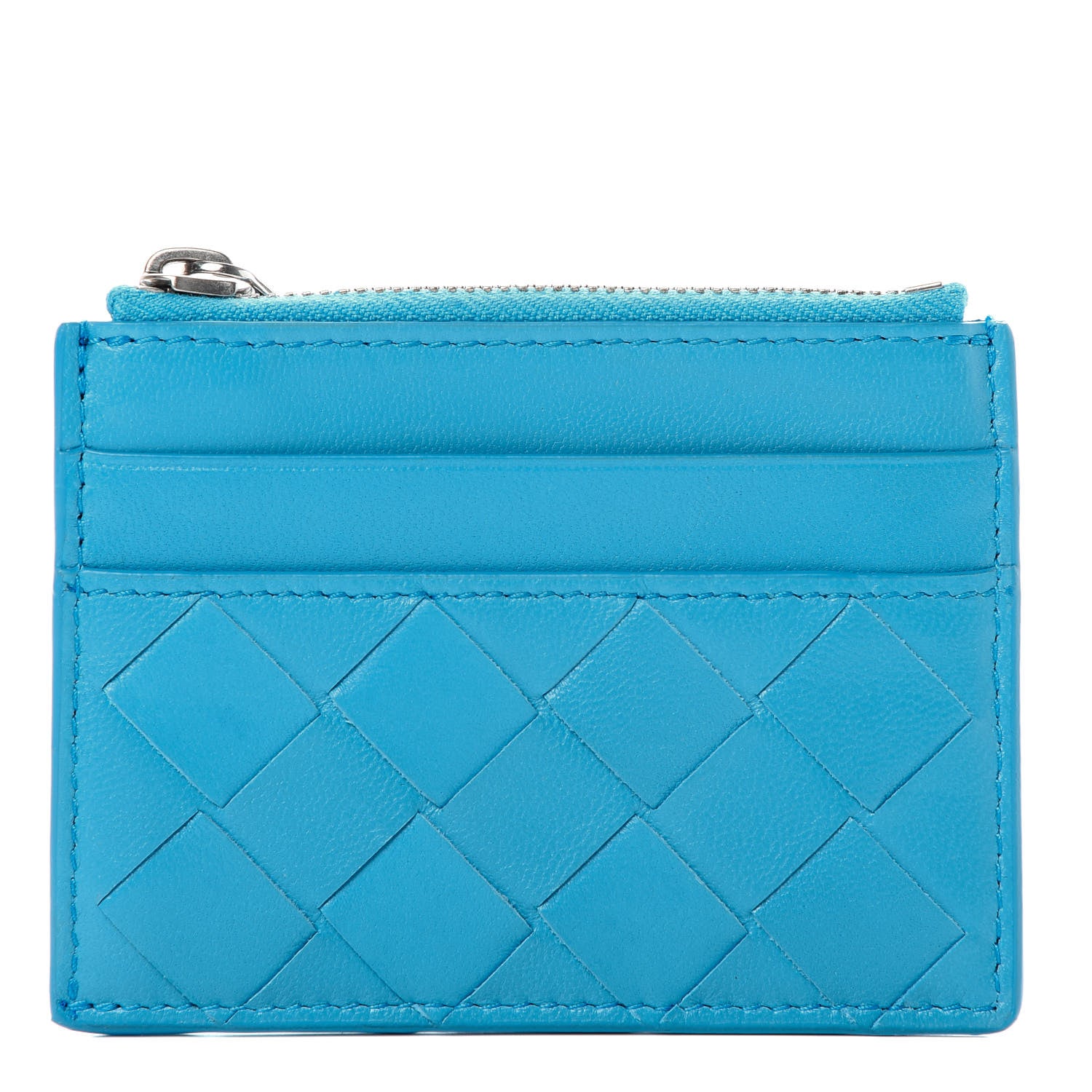 Bottega Veneta Nappa Intrecciato Zip Card Case Teal 1 of 7