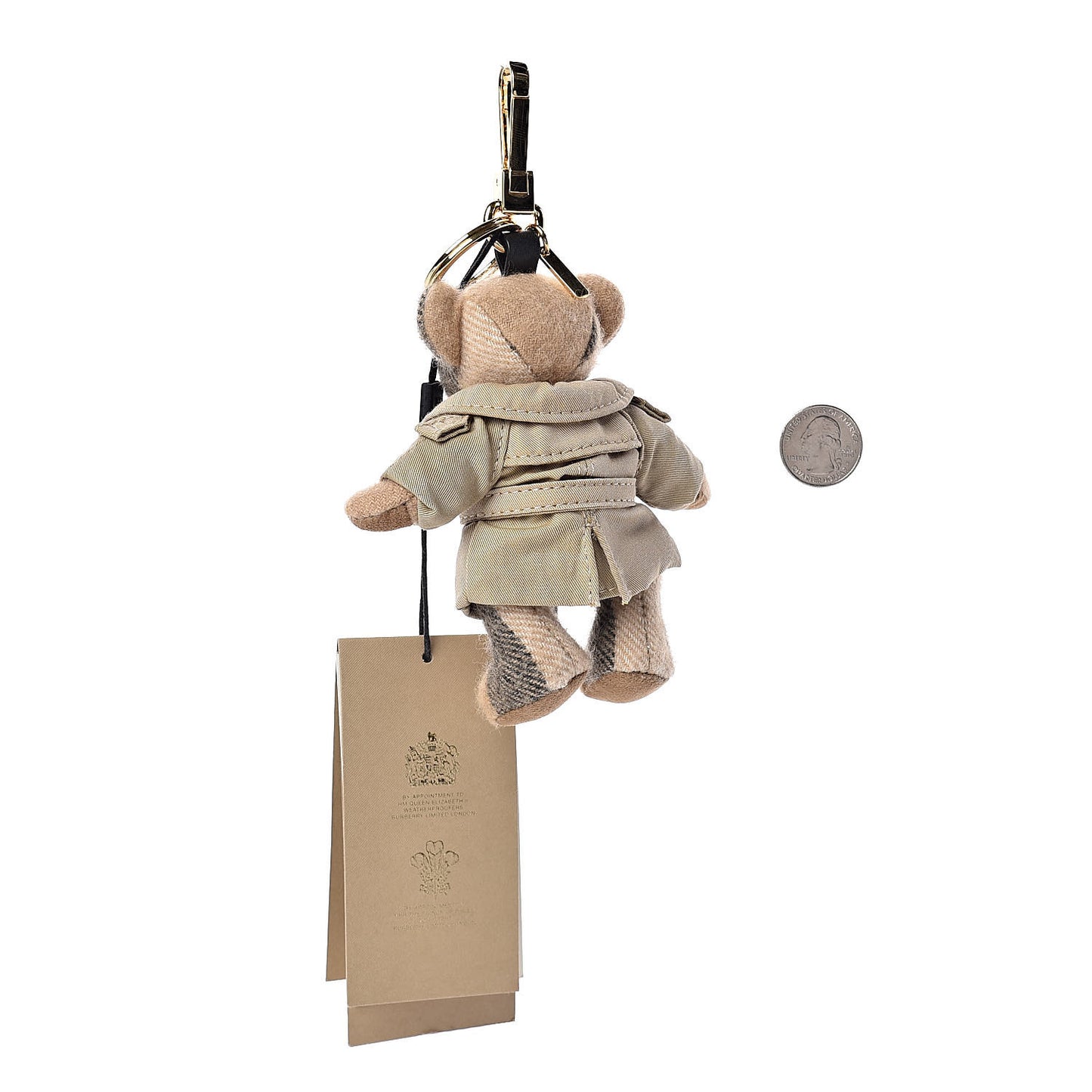 Cashmere Thomas Trench Teddy Bear Keychain Charm Camel