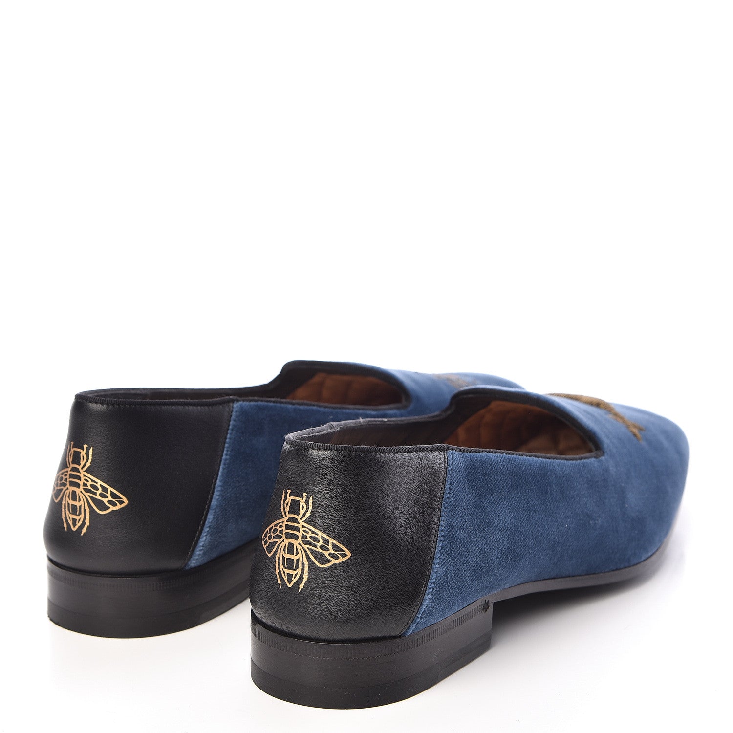Gucci Velvet Mens Loafers 9 Blue 4 of 7