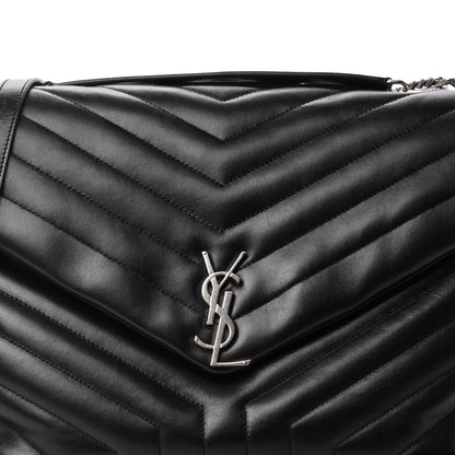 Saint Laurent Calfskin Y Quilted Monogram Large Loulou Chain Satchel Black 12 of 12