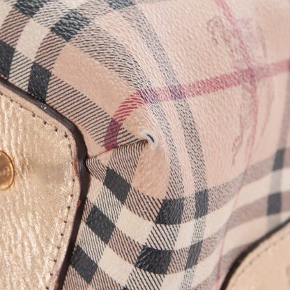 Burberry Haymarket Check Thornley Satchel Gold 12 of 12