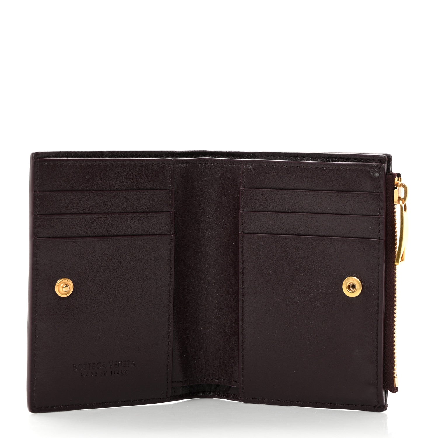 Bottega Veneta Nappa Maxi Intrecciato Small Bi-Fold Zip Wallet Grape 5 of 6