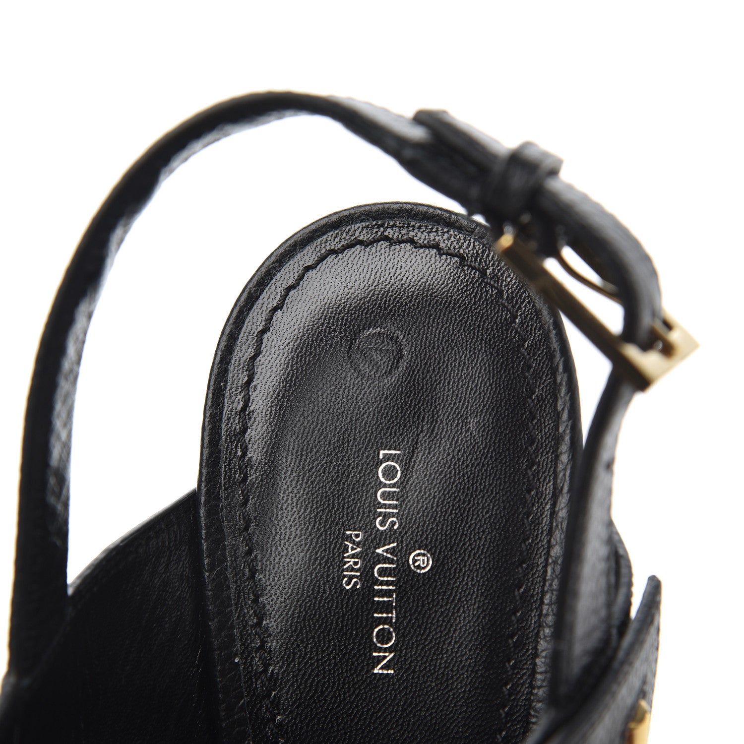 Louis Vuitton Grained Calfskin Horizon Platform Sandals 41 Black 8 of 11