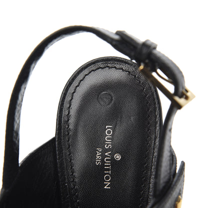 Louis Vuitton Grained Calfskin Horizon Platform Sandals 41 Black 8 of 11