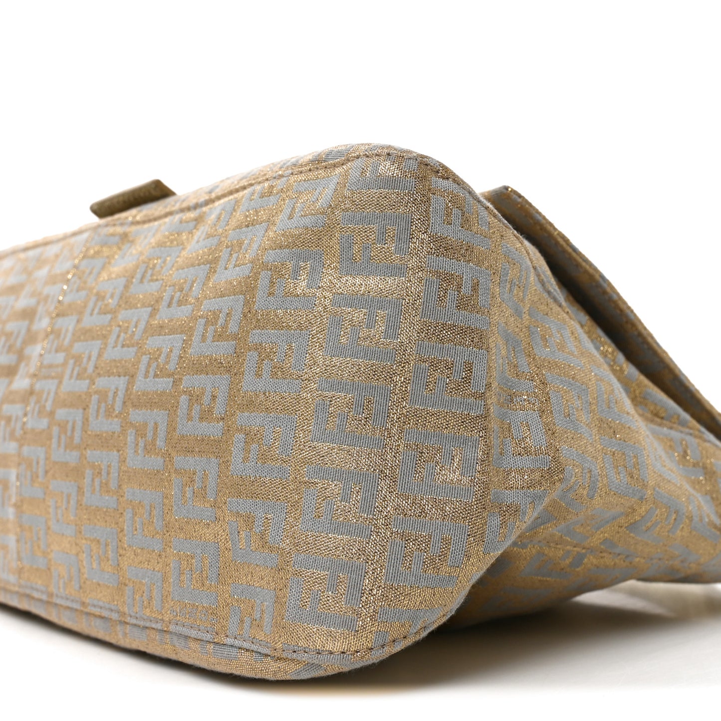 Metallic Jacquard Zucchino Suede Mama Baguette Peltro Argento Sabbia