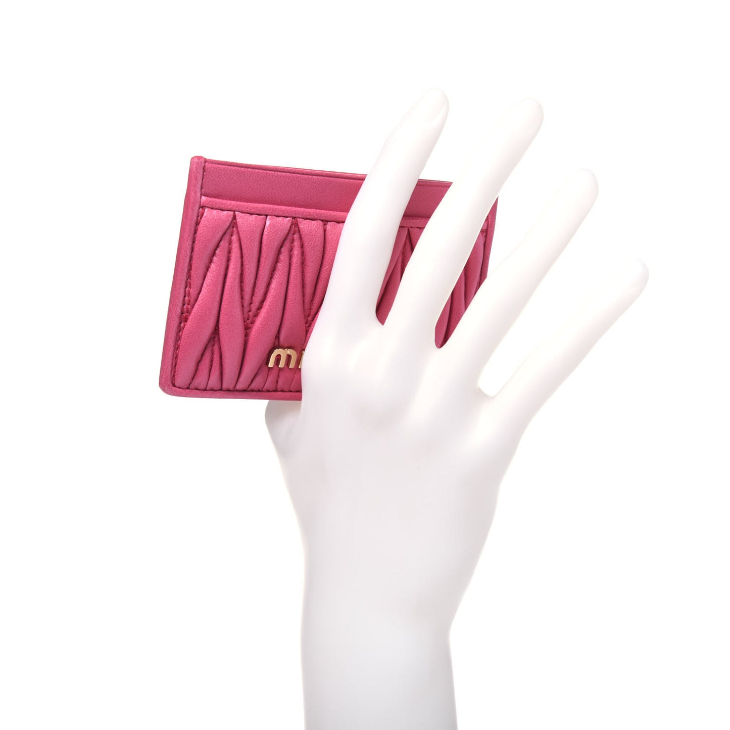 Nappa Matelasse Card Case Magenta
