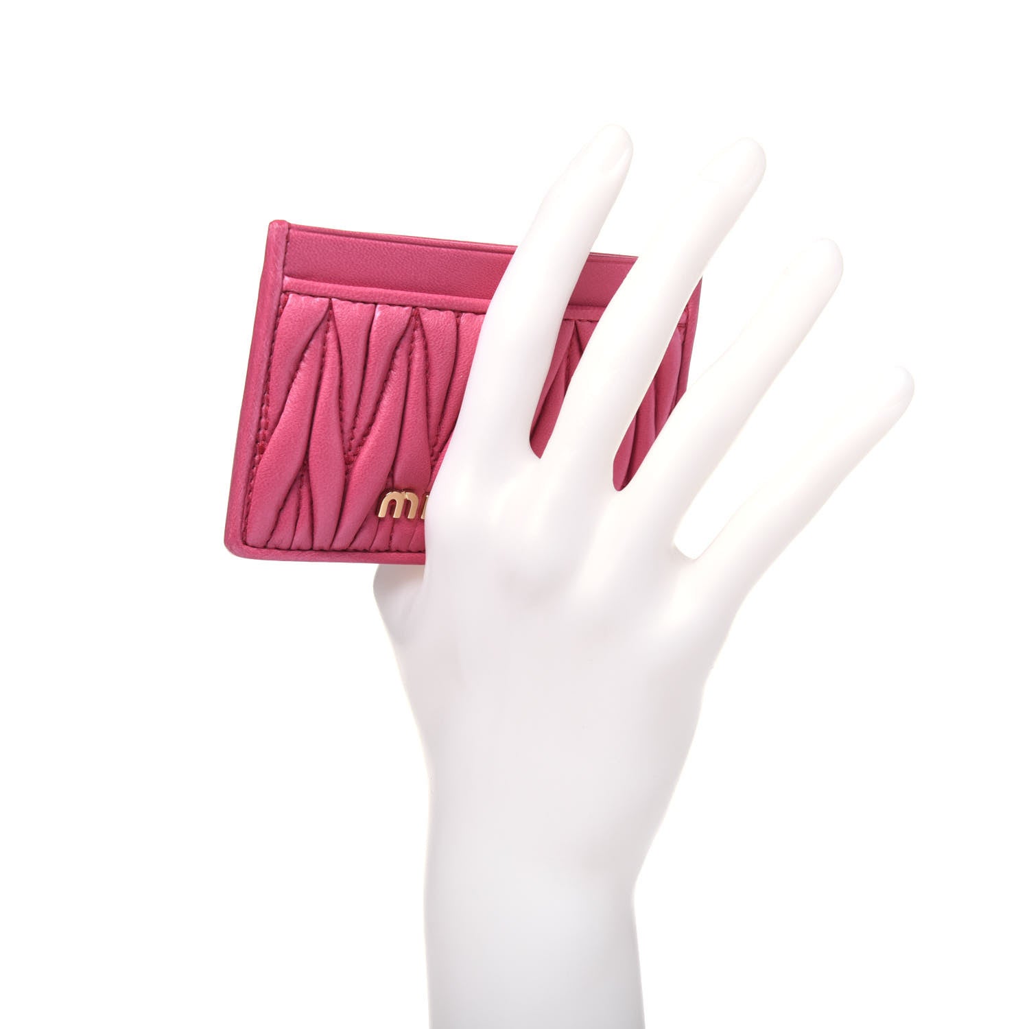 Miu Miu Nappa Matelasse Card Case Magenta 2 of 10