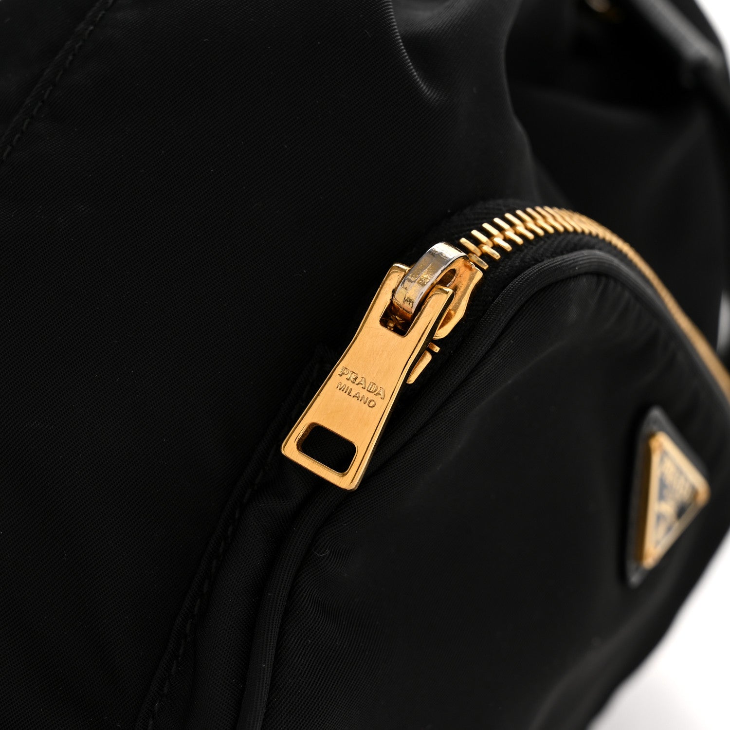 Prada Saffiano Tessuto Nylon Mini Bucket Crossbody Bag Black 12 of 13